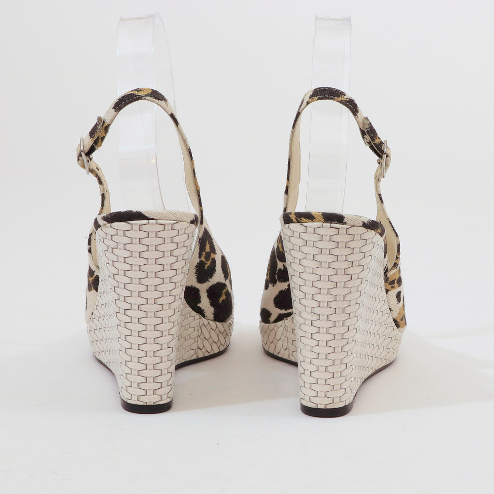 Via Spiga Animal Print Ivory Wedge Sandals 8M - Picture 5 of 8